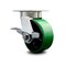 Service Caster 5 Inch Kingpinless Green Poly on Steel Wheel Swivel Caster with Brake SCC SCC-KP30S520-PUR-GB-SLB - alternate 1
